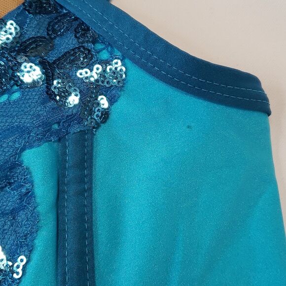 Jazz, tap, contemporary Dance Costume, Blue, Medium Adult - Picture 7 of 9